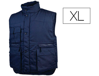 GILET DELTAPLUS SIERRA POLYESTER COTON MATELASS 7 POCHES COLORIS BLEU MARINE TAILLE XL