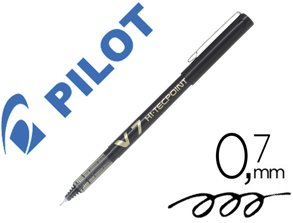 STYLO PILOT V7 CRITURE MOYENNE 0.7MM CLIP MTAL ENCRE LIQUIDE NIVEAU VISIBLE POINTE INDFORMABLE TRAIT 0.5 MM COL NOIR