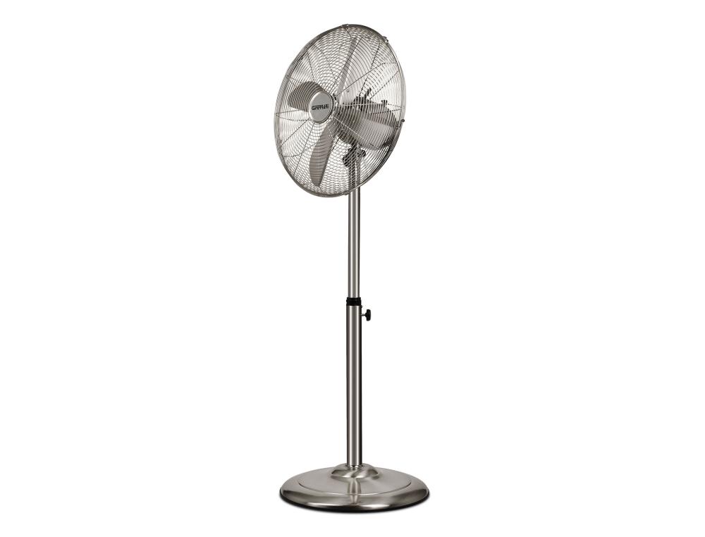 VENTILATEUR G3FERRARI MARINO G50035 PIED 45CM MOTEUR 60W   CORPS METAL HAUTEUR 120CM     COLORIS CHROME SATINE
