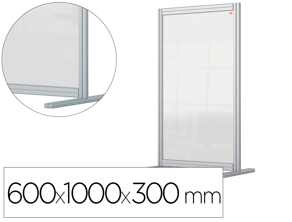 SEPARATEUR NOBO PREMIUM EN PLEXIGLAS TRANSPARENT         600X1000X300MM