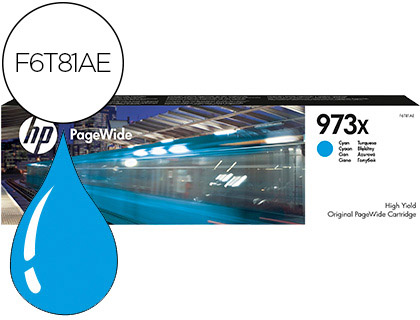 CARTOUCHE HP 973X JET D'ENCRE F6T81AE PAGEWIDE PRO COULEUR CYAN 7000P