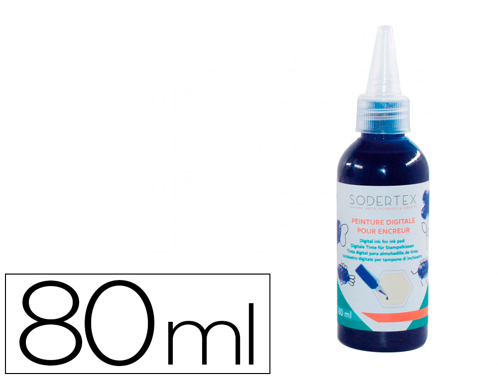RECHARGE PEINTURE SODERTEX BLEU POUR ENCREURS DIGITAUX - 80 ML - 1 PC - 1 COLORIS
