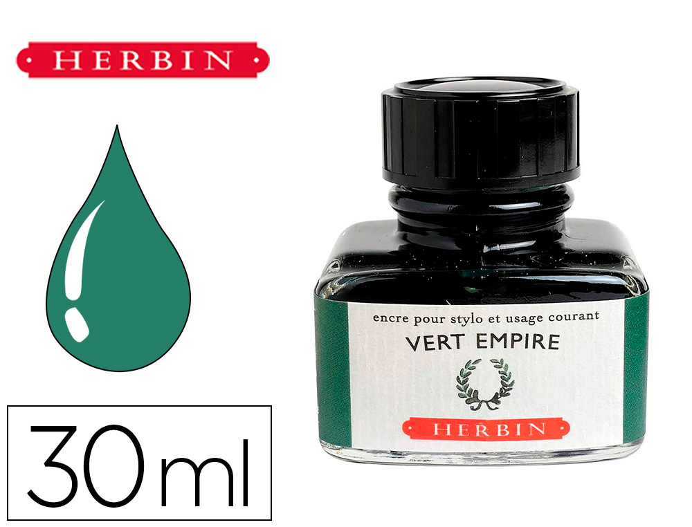 FLACON D'ENCRE J.HERBIN  VERT EMPIRE 30ML