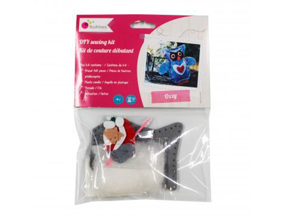 KIT FEUTRINE SODERTEX HIBOU OZZY A FABRIQUER 1 SACHET     INDIVIDUELLE 2MM GRIS