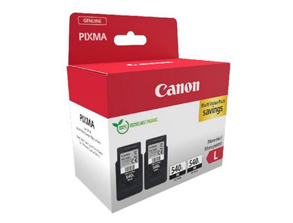 CARTOUCHE CANON JET D'ENCRE ORIGINAL PGI-540L NOIR PACK 2 UNITES