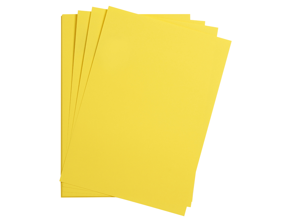 FEUILLE PAPIER CLAIREFONTAINE MAYA 270G 500X700MM COLORIS   JAUNE CITRON PAQUET 25 UNITES