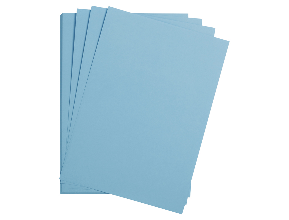 FEUILLE PAPIER CLAIREFONTAINE MAYA 270G 500X700MM COLORIS   BLEU CIEL PAQUET 25 UNITES