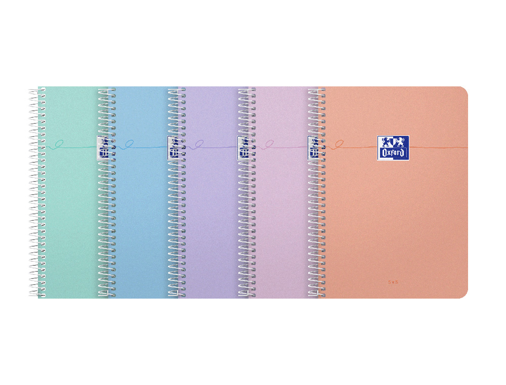 CARNET OXFORD SMART SPIRALE 105X148MM 100 PAGES OPTIK     PAPER 5X5 COLORIS PASTEL      ASSORTIS LOT 20 UNITES