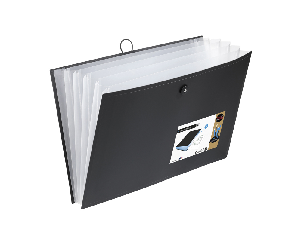 TRIEUR VIQUEL EXTENSIBLE A3 PP CREATIV'GALLERY 6          COMPARTIMENTS COLORIS NOIR