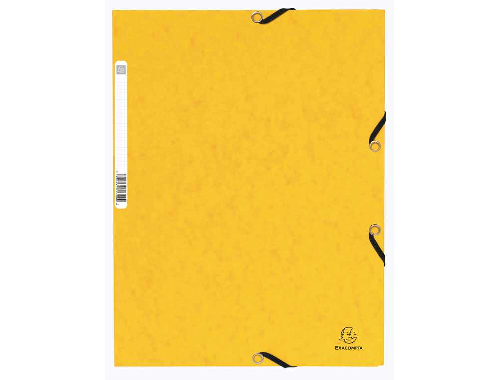 CHEMISE EXACOMPTA 3 RABATS CARTE LUSTREE 355GR A4        FERMETURE ELASTIQUE ETIQUETTE COLORIS JAUNE LOT 10 UNITES