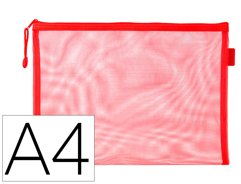 POCHETTE ZIP LIDERPAPEL A4 MULTIUSAGE FERMETURE ECLAIR   POLYESTER TRANSPIRABLE        COLORIS ROUGE