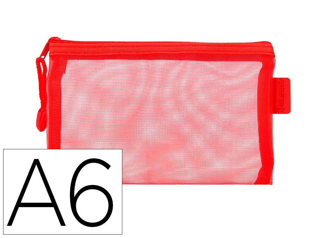 POCHETTE ZIP LIDERPAPEL A6 MULTIUSAGE FERMETURE ECLAIR   POLYESTER TRANSPIRABLE        COLORIS ROUGE