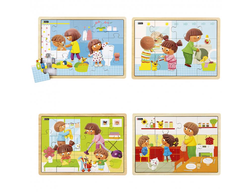 PUZZLES NATHAN TOUT PROPRE LOT DE 4 PUZZLES