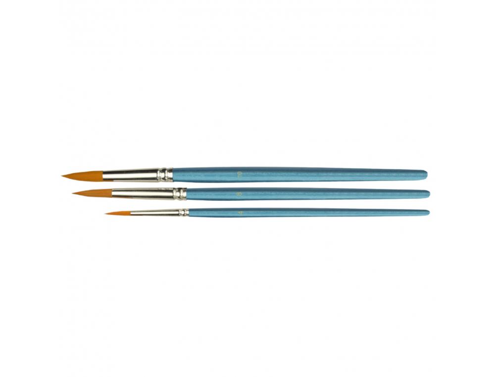 LOT PINCEAUX MAIER N 4 8 ET 10 MANCHES BLEU 3 UNITES