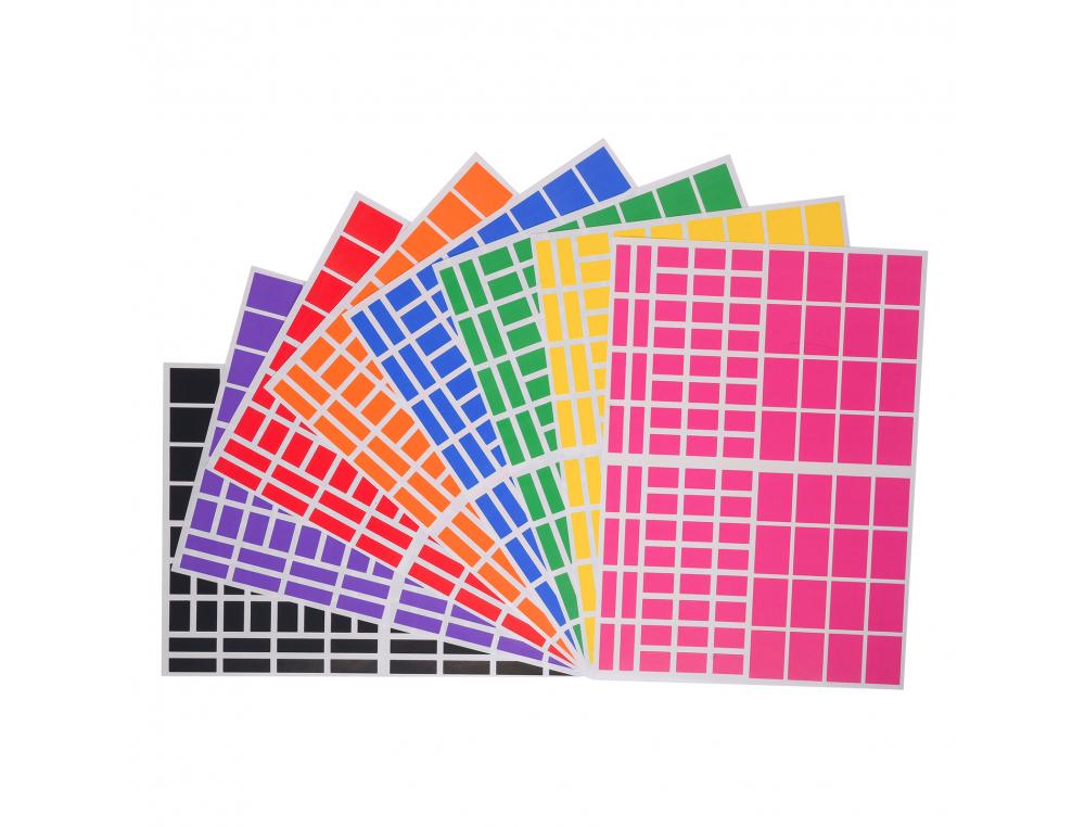 GOMMETTE RECTANGULAIRE CLEOPATRE MULTI TAILLES       ADHESIF PERMANENT 8 COLORIS   ASSORTIS 2592 GOMMETTES
