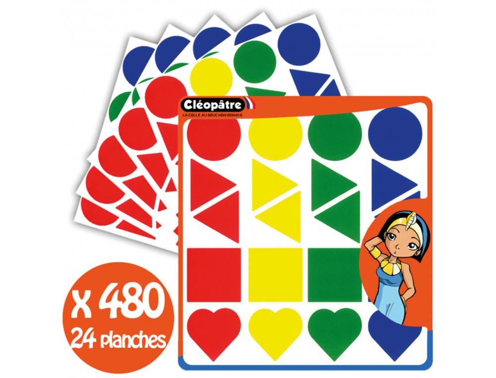 GOMMETTE GEOMETRIQUE CLEOPATRE MAXI                REPOSITIONNABLE PLANCHE       21.6X21.6CM DIAM 45MM 4