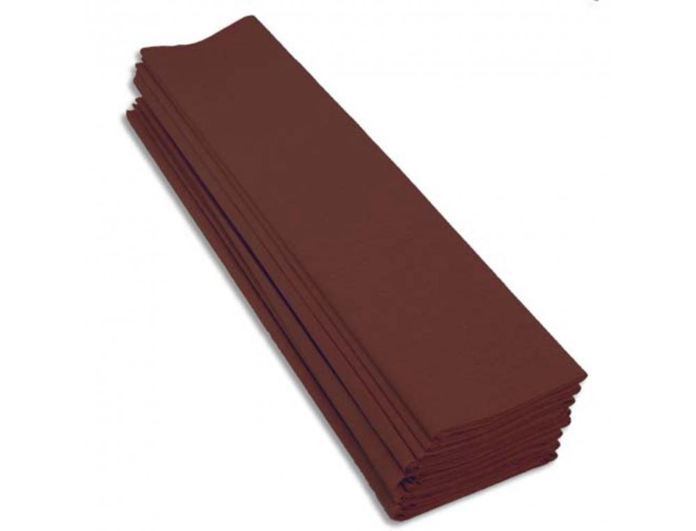 PAPIER CREPON CLAIREFONTAINE STANDARD 0,5X2M CREPAGE 40%   COLORIS MARRON PAQUET 10      FEUILLES