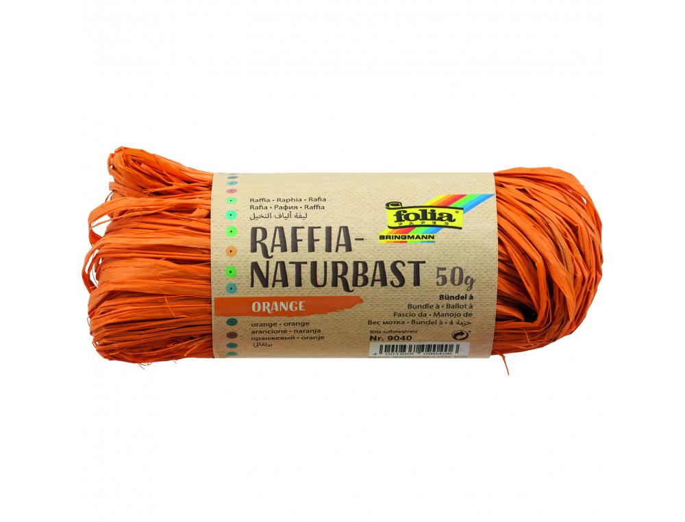 RAPHIA VEGETAL CLAIREFONTAINE COLORIS CORAIL PELOTE 50G