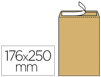 POCHETTE KRAFT GPV ADHSIVE QUALIT SUPRIEURE B5 176X250MM 90G BOTE 500 UNITS