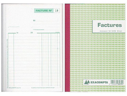 MANIFOLD AUTOCOPIANT EXACOMPTA FACTURES A4 210X297MM FOLIOTAGE 50 DUPLIS