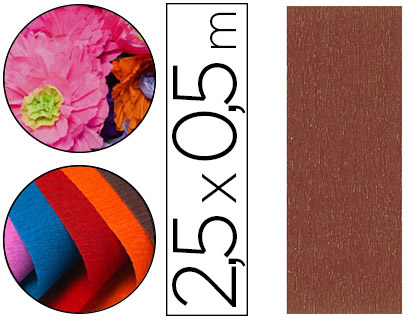 PAPIER CRPON CLAIREFONTAINE DENSIT CRPAGE 60% 40G/M2 50CMX2.5M UNICOLORE CHOCOLAT POCHETTE 10F