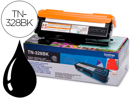 TONER LASER BROTHER TN328BK COULEUR NOIR HAUTE CAPACITÉ 6000P