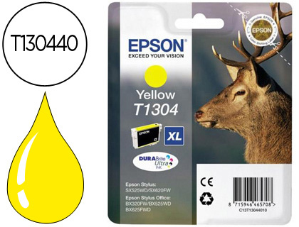 CARTOUCHE EPSON T1304 JET D'ENCRE C13T13044010 COULEUR JAUNE 800P