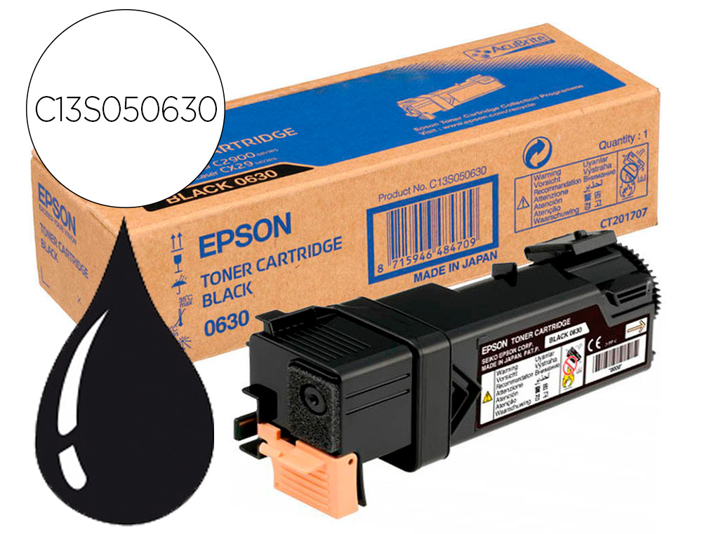 TONER LASER EPSON S050630 C13S050630 COULEUR NOIR 3000P