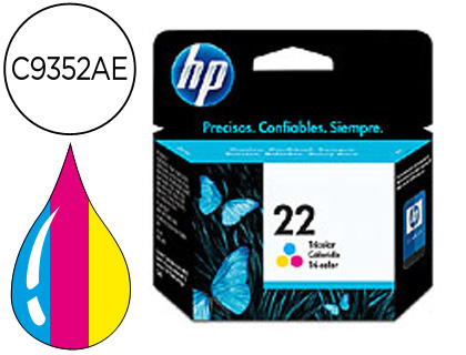 CARTOUCHE HP 22 JET D'ENCRE C9352AE 3 COULEURS CYAN/MAGENTA/JAUNE 340P