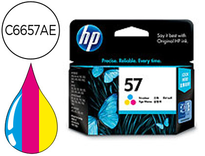 CARTOUCHE HP 57 JET D'ENCRE C6657AE 3 COULEURS CYAN/MAGENTA/JAUNE HAUTE CAPACIT 500P