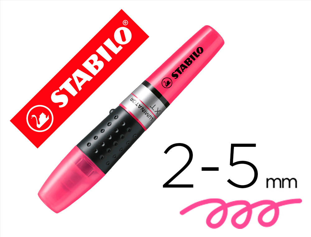 SURLIGNEUR STABILO LUMINATOR TRAC 2/5MM ENCRE LIQUIDE NIVEAU VISIBLE BASE ERGONOMIQUE COLORIS ROSE