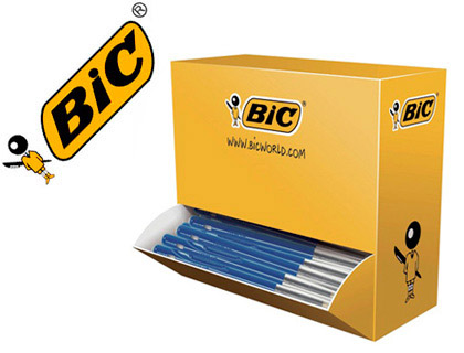 STYLO-BILLE BIC M10 CLIC CRITURE MOYENNE 0.5MM RTRACTABLE CT STYLO COULEUR BLEU PACK CONOMIQUE 100 UNITS