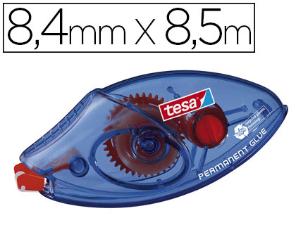 COLLE TESA ROLLER JETABLE PERMANENT ERGONOMIQUE RUBAN HAUTE QUALITÉ PLASTIQUE EMBALLAGE RECYCLÉ 8.4MMX8.5M
