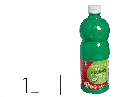 GOUACHE LEFRANC BOURGEOIS LIQUIDE REDIMIX NON TOXIQUE FLUIDE COUVRANTE PRTE  L'EMPLOI VERT MERAUDE FLACON 1000ML