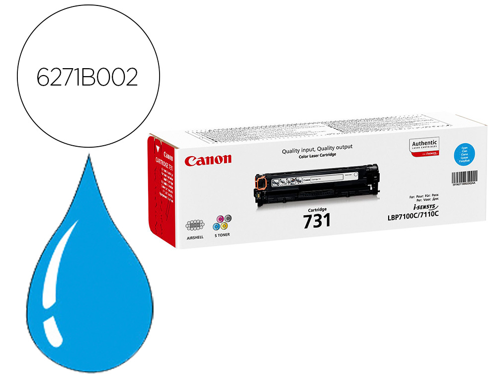 TONER LASER CANON 6271B002 COULEUR CYAN 1500P