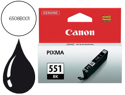 CARTOUCHE CANON JET D'ENCRE 6508 B001-CLI551BK COULEUR NOIR 1795P