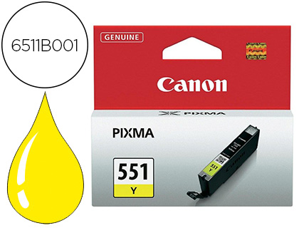 CARTOUCHE CANON JET D'ENCRE 6511 B001-CLI551Y COULEUR JAUNE 347P