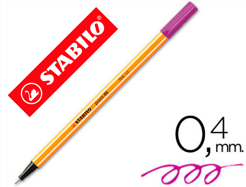 STYLO-FEUTRE STABILO POINT 88 CRITURE FINE 0.4MM 1000M POINTE GAINE MTAL CORPS HEXAGONAL COLORIS VIOLET