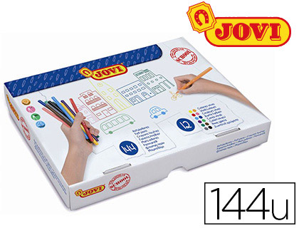 FEUTRE COLORIAGE JOVI LAVABLE CAPUCHON SCURIT VENTIL POINTE SOLIDE 3MM 2 FORMATS FINE/MAXI SCHOOLPACK 144 UNITS