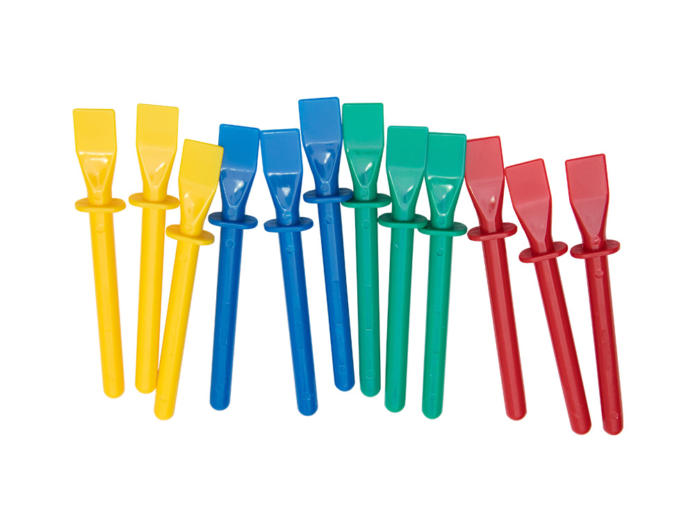 SPATULE A COLLE O'COLOR PLASTIQUE LONGUEUR 11,5CM     COLORIS ASSORTIS LOT 12       UNITES