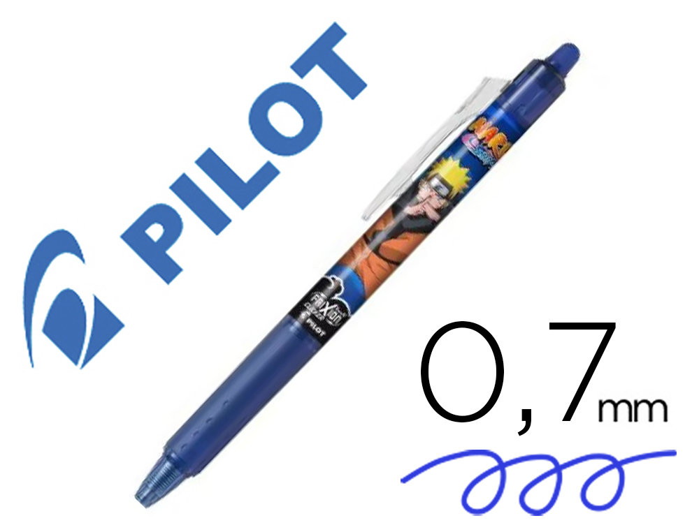 ROLLER PILOT FRIXION BALL CLICKER EDITION LIMITEE       NARUTO ENCRE GEL POINTE       MOYENNE COLORIS BLEU