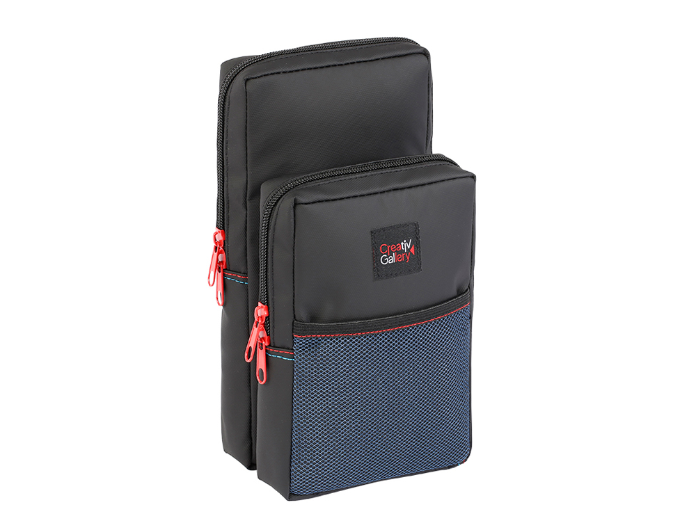 TROUSSE SCOLAIRE VIQUEL ARTISTCREATIV'GALLERY 2 COMPARTIMENTS DETACHABLES AVEC 2 SCRATCHS FERMETURE ZIPEE COLORIS NOIR