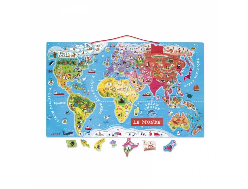 PUZZLE INTERDACTA CARTE DU MONDE MAGNETIQUE 92 PCS       77X46CM