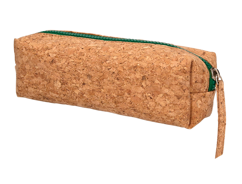 TROUSSE LIDERPAPEL SCOLAIRE RECTANGULAIRE LIEGE ZIP       COLORIS 185X55X70MM 1         COMPARTIMENT COLORIS NATUREL