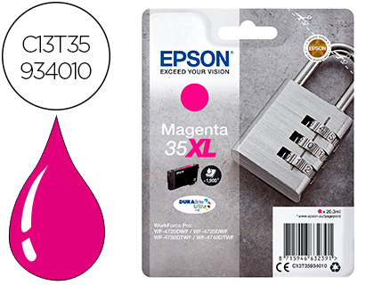 CARTOUCHE EPSON 35XL CADENAS T35914010 COULEUR MAGENTA HAUTE CAPACITÉ