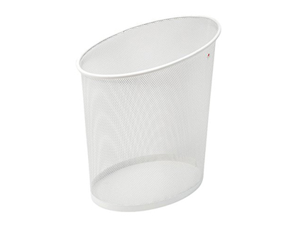 CORBEILLE À PAPIER ALBA MÉTAL MESH FORME ELLIPTIQUE CAPACITÉ 18L 355X240X390MM COLORIS BLANC
