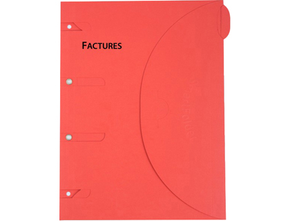 CHEMISE CLASSEUR CERTIPRINT A4+ 320X240MM CLASSEMENT FACTURES SANS PERFORATIONS FERMETURE SCRATCH RSISTANT OEILLET