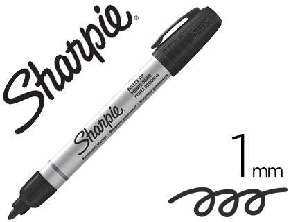 MARQUEUR SHARPIE PERMANENT POINTE OGIVE FINE TRACÉ 1MM CORPS MÉTAL COLORIS NOIR