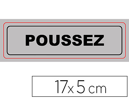 PLAQUE SIGNALISATION VISO SIGN PVC AUTO-ADHESIVE        POUSSEZ 17X5CM
