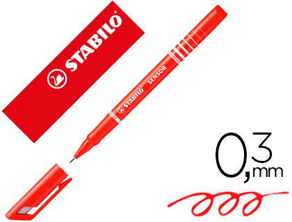 STYLO-FEUTRE STABILO SENSOR POINTE FINE GAINE MTAL AMORTISSEUR 1200M CRITURE TRAC 0.3MM COLORIS ROUGE